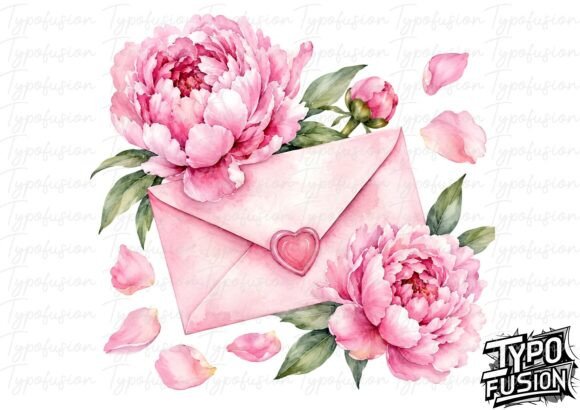 Botanical Peony Love Envelope PNG: Your New Design Secret Weapon