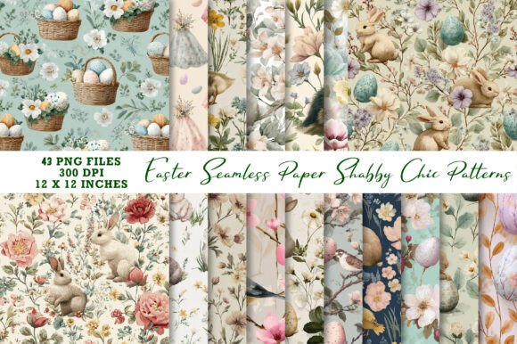 Charming Easter Seamless Paper: Shabby Chic Patterns for Creative Projects