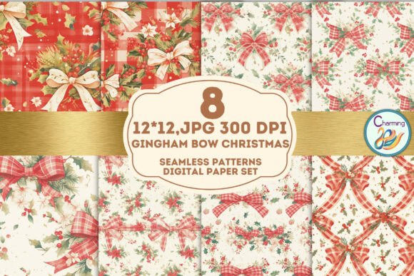 Cozy Holiday Patterns: Using Gingham Bow Christmas Designs