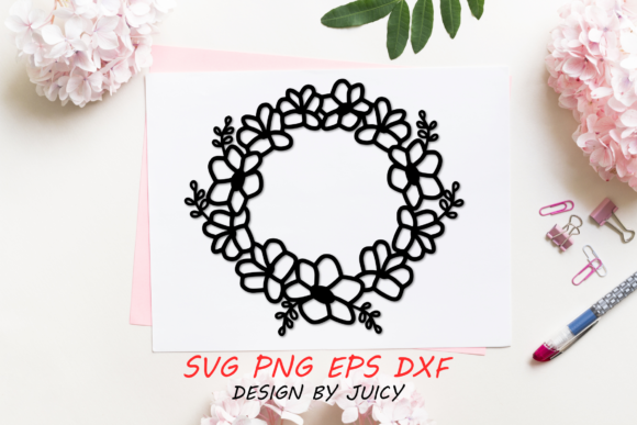 Crafting Nature's Embrace: The Flower and Leave Wreath SVG