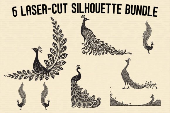 Elegant Peacock Silhouette Set: A Guide to Ornate Design