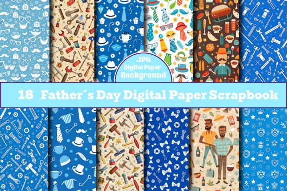 Father's Day Digital Paper Scrapbook: Creative Design Guide
