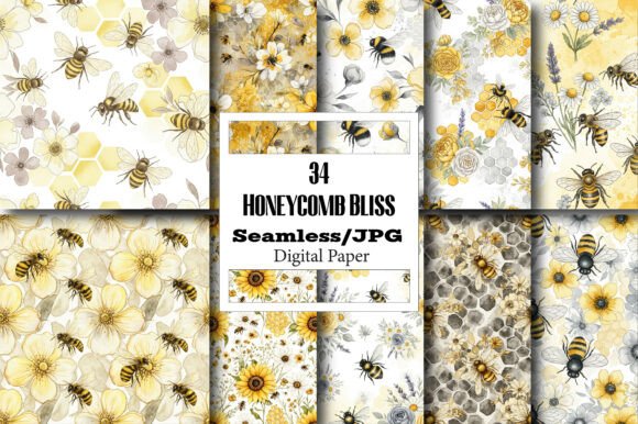 Honeycomb Bliss Seamless Digital Pattern: Your Creative Blueprint