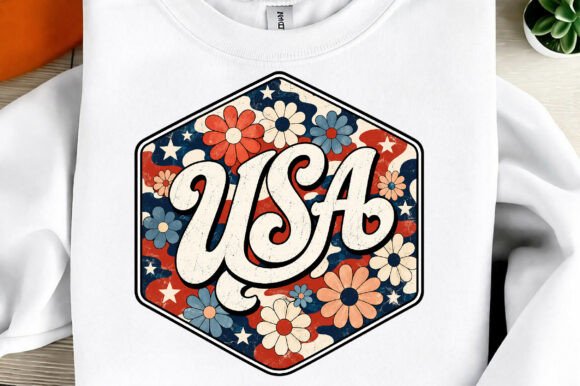 Retro Camo USA Png: 4th of July Design for Creators