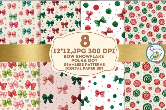 Seamless Paper: Bow Snowflake Polka Dot