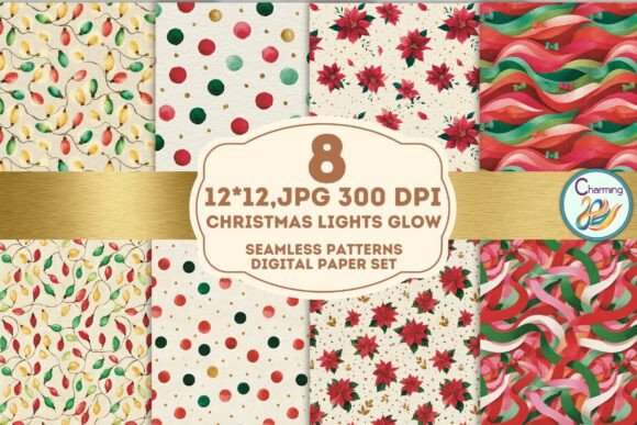 Seamless Paper: Christmas Lights Glow for Festive Designs
