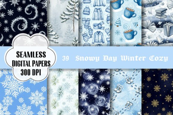 Snowy Day Winter Cozy Digital Paper: A Designer's Seasonal Asset