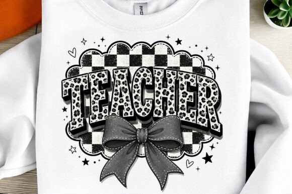 Teacher Checkered Coquette PNG: A Designer's Playful Pattern Asset