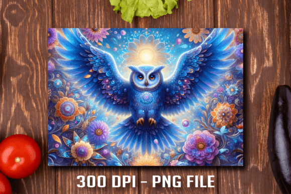 The Majestic Blue Flying Owl: A Cutting Board Design That Soars