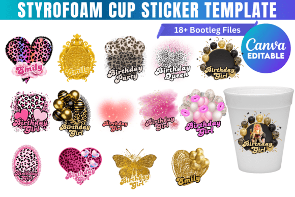 Transform Your Party with Styrofoam Cup Sticker Canva Template