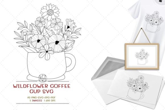 Wildflower Coffee Cup SVG: A Fresh Design Asset